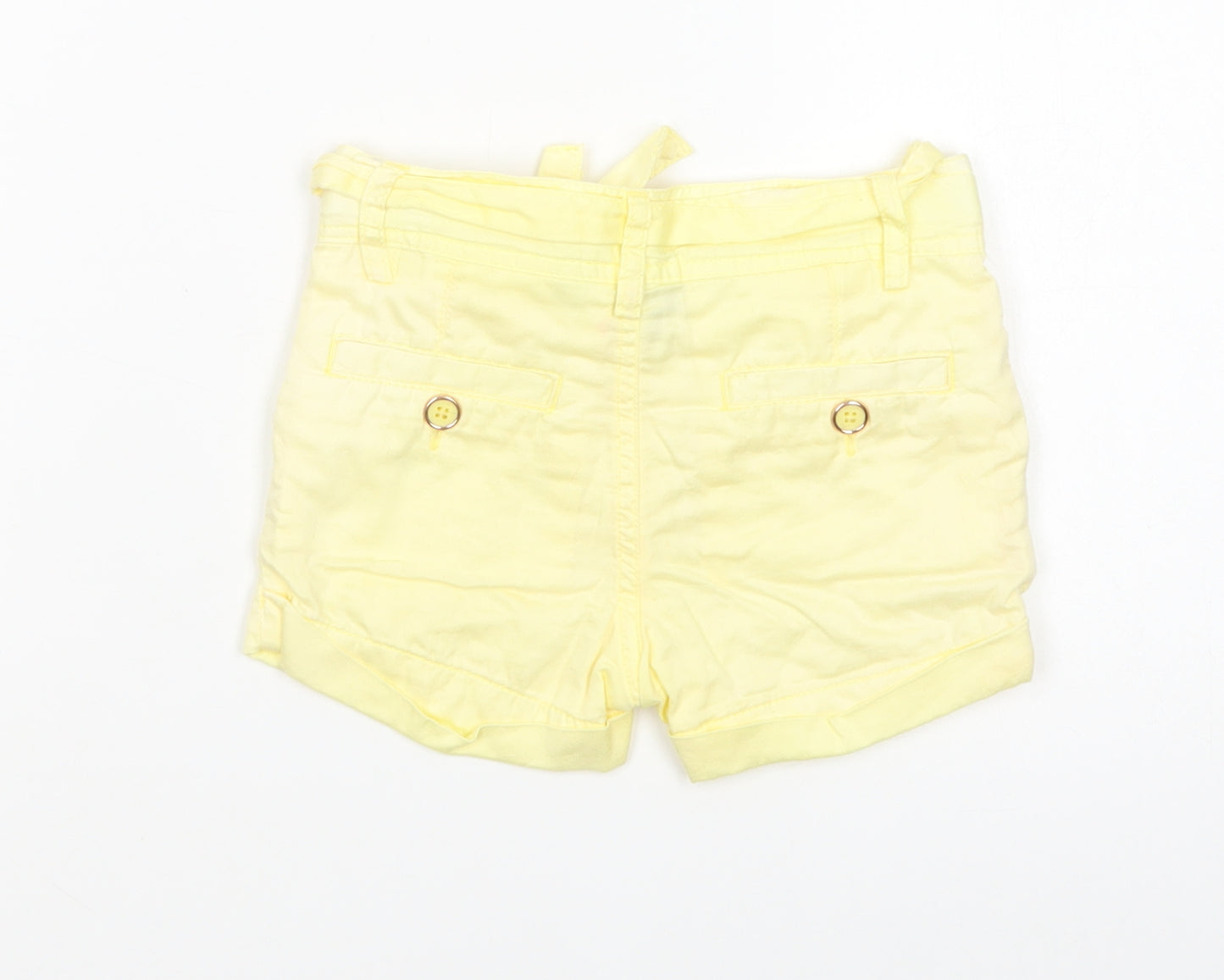 Ted Baker Baby Yellow  Cotton Cropped Trousers Size 18-24 Months  Tie