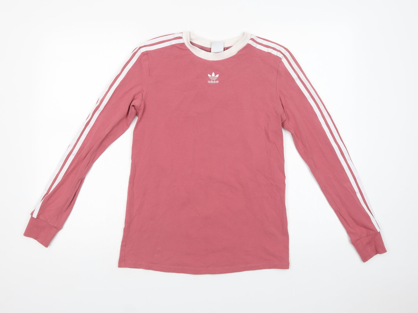 adidas Womens Pink  Cotton Basic T-Shirt Size S Crew Neck