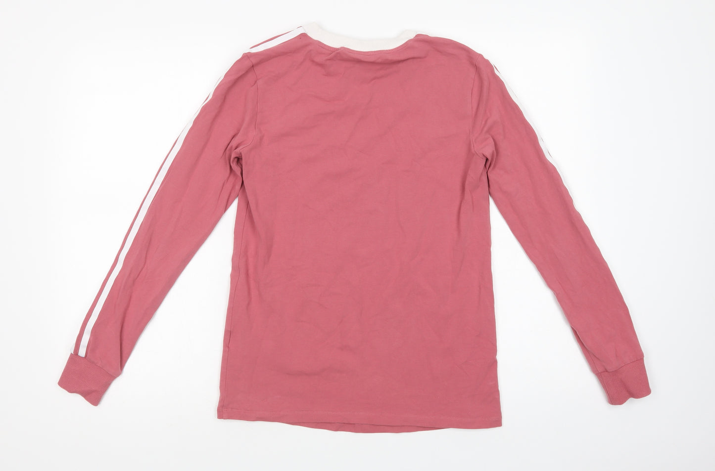 adidas Womens Pink  Cotton Basic T-Shirt Size S Crew Neck