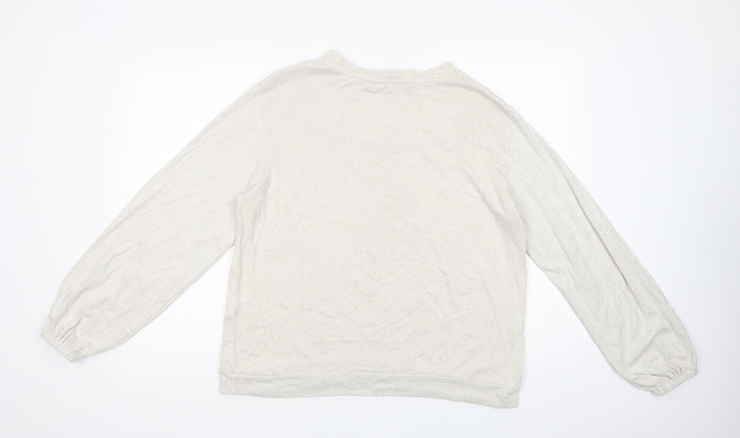 Dorothy Perkins Womens Beige Crew Neck  Viscose Pullover Jumper Size 14