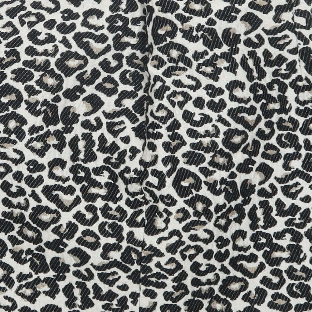 Matalan Womens Beige Animal Print Acrylic Mini Skirt Size 14   Zip