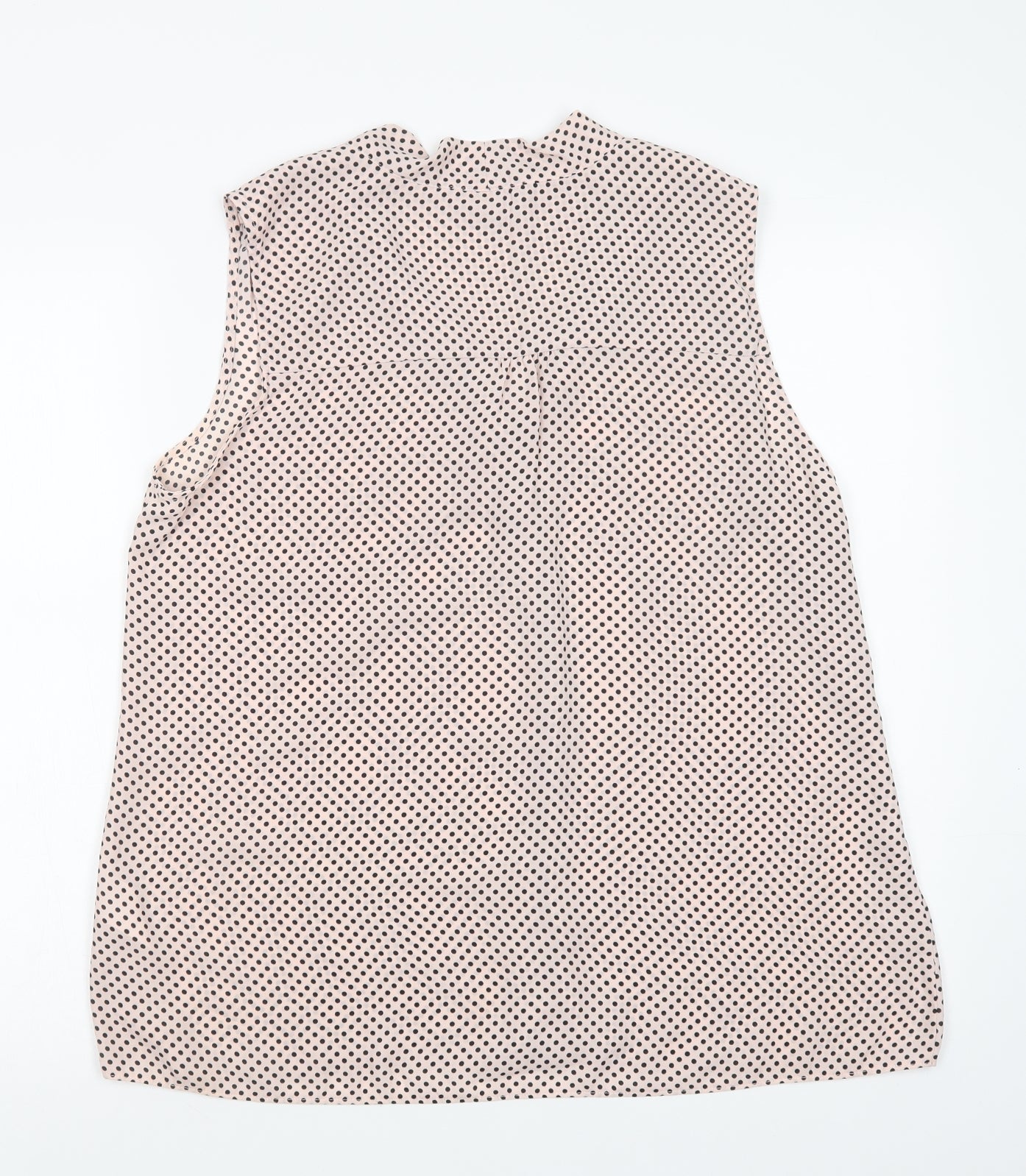Debenhams Womens Pink Polka Dot Polyester Basic Blouse Size 16 V-Neck