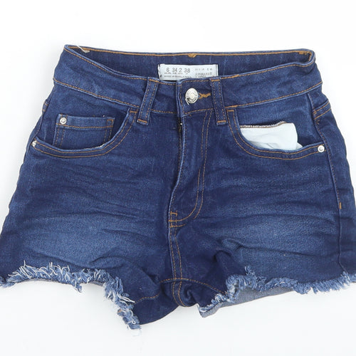 Denim Co Womens Blue  Cotton Hot Pants Shorts Size 6 L3 in Regular Button