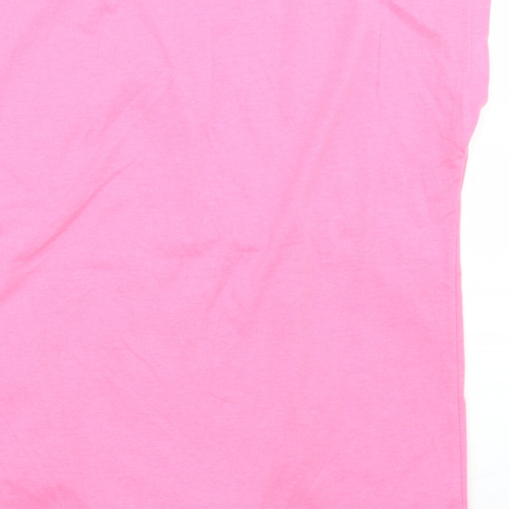 Bluezoo Girls Pink  Polyester Basic T-Shirt Size 12 Years Round Neck  - Zebra, Tie front
