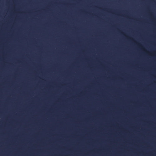 Primark Girls Blue  Cotton Basic T-Shirt Size 9-10 Years Crew Neck  - Rainbow