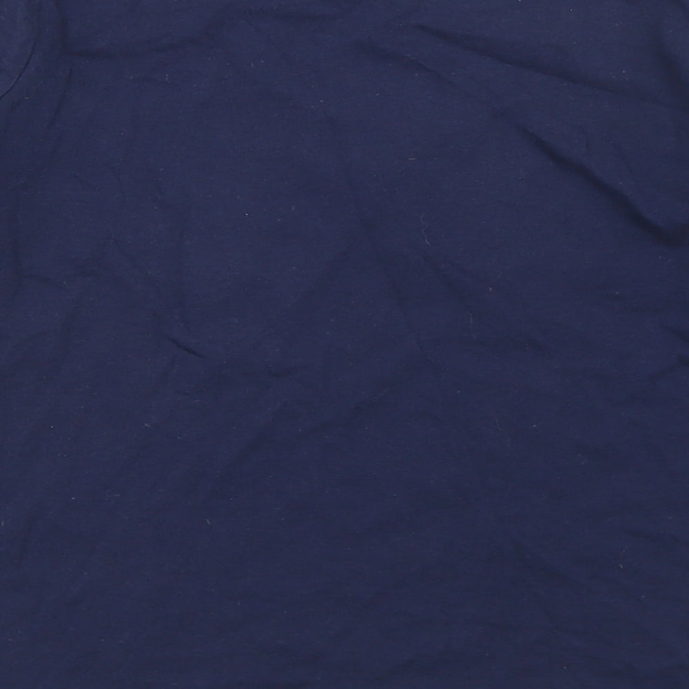 Primark Girls Blue  Cotton Basic T-Shirt Size 9-10 Years Crew Neck  - Rainbow