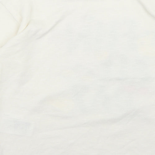 H&M Girls White  Polyester Basic T-Shirt Size 9-10 Years Round Neck  - Fun All Day