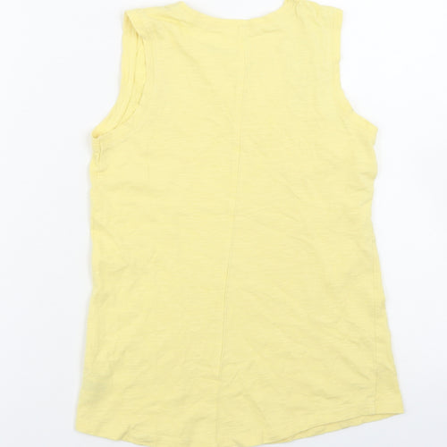 Dunnes Stores Girls Yellow  Cotton Basic Tank Size 9 Years Round Neck