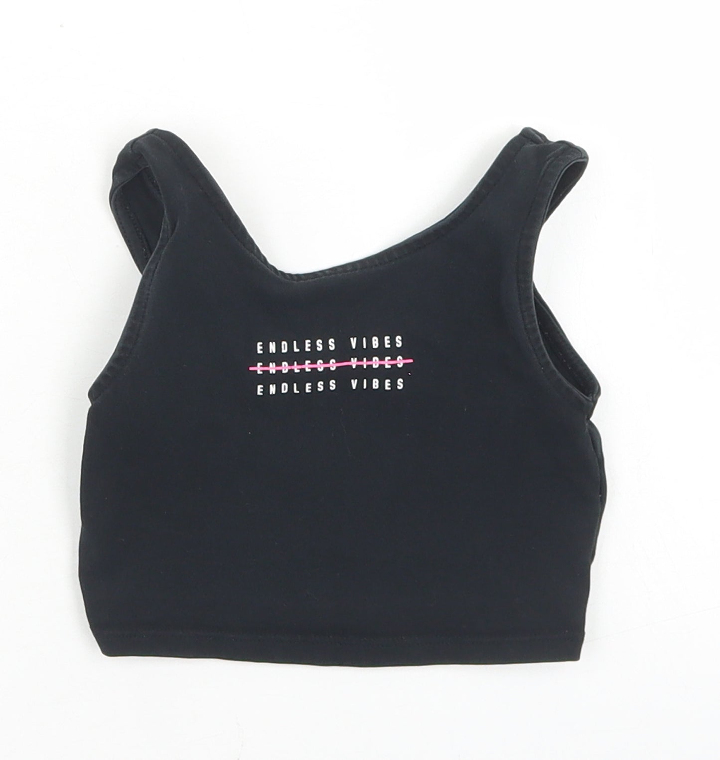 George Girls Black  Cotton Cropped Tank Size 4-5 Years Round Neck  - Endless Vibes