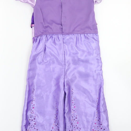 Dunnes Stores Girls Purple Spotted Polyester Jumpsuit One-Piece Size 5-6 Years  Hook & Loop - Shimmer And Shine Fancy Dress
