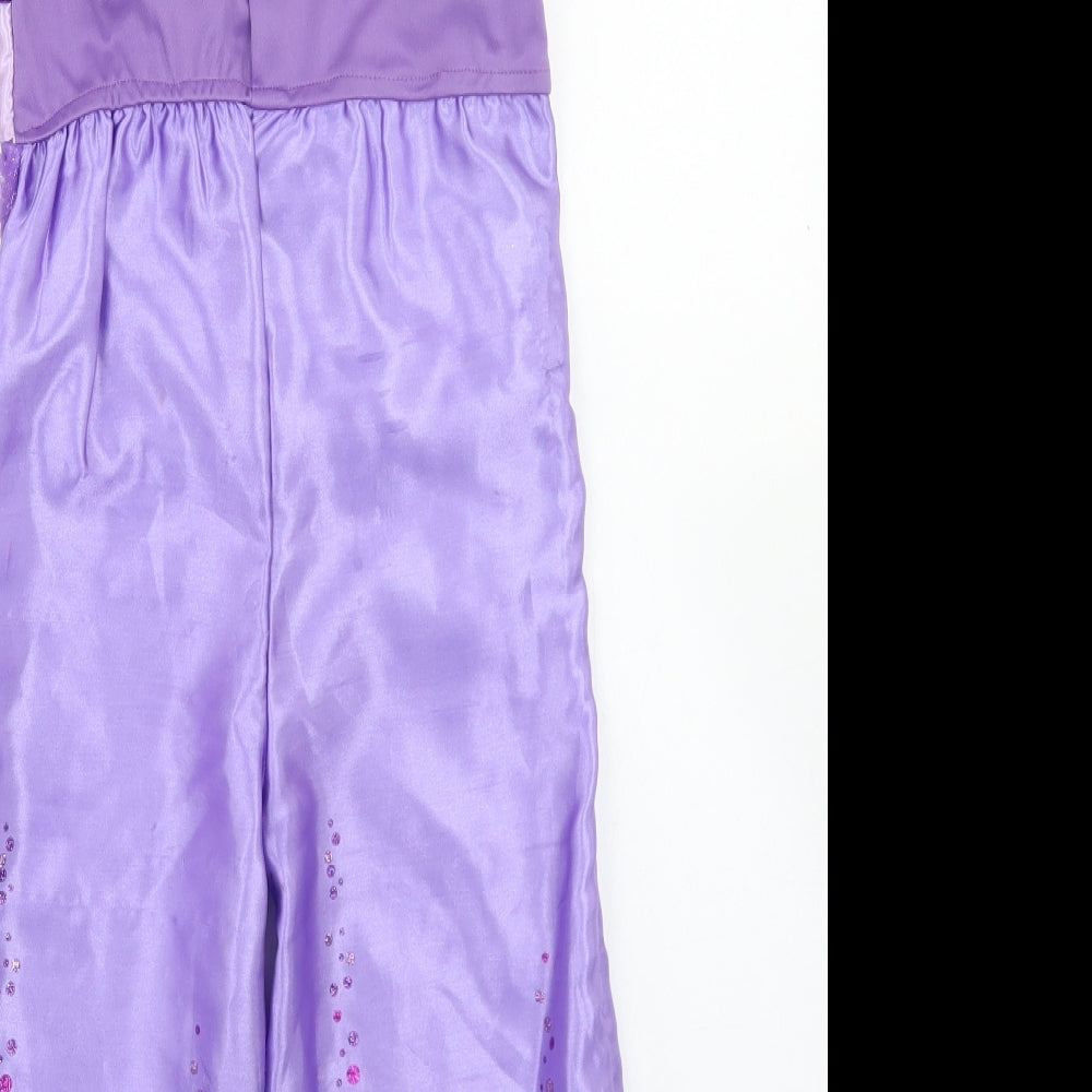 Dunnes Stores Girls Purple Spotted Polyester Jumpsuit One-Piece Size 5-6 Years  Hook & Loop - Shimmer And Shine Fancy Dress