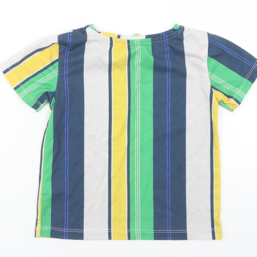 River Island Boys Multicoloured Striped Polyester Basic T-Shirt Size 2-3 Years Crew Neck