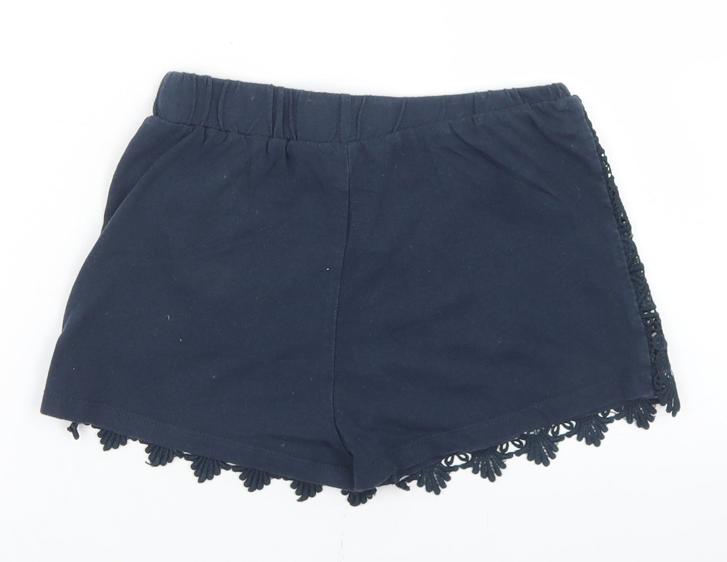 Primark Girls Blue  Cotton Sweat Shorts Size 9-10 Years  Regular Drawstring