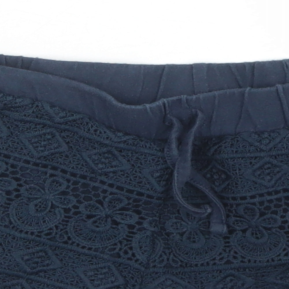 Primark Girls Blue  Cotton Sweat Shorts Size 9-10 Years  Regular Drawstring