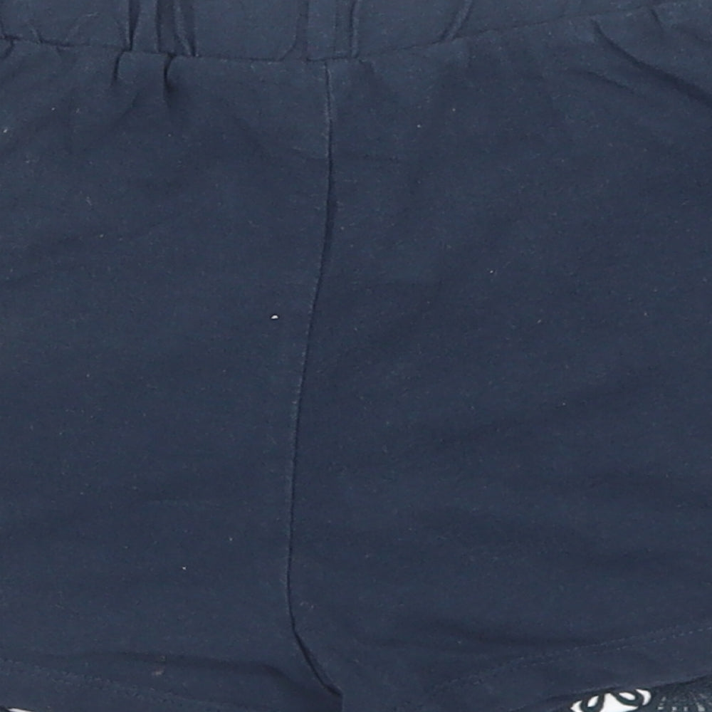 Primark Girls Blue  Cotton Sweat Shorts Size 9-10 Years  Regular Drawstring