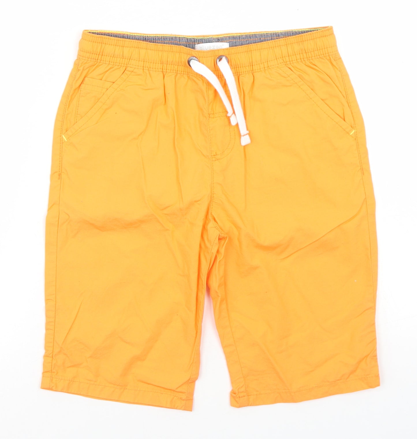 Blue Zoo Boys Orange  Cotton Bermuda Shorts Size 9 Years  Regular Drawstring