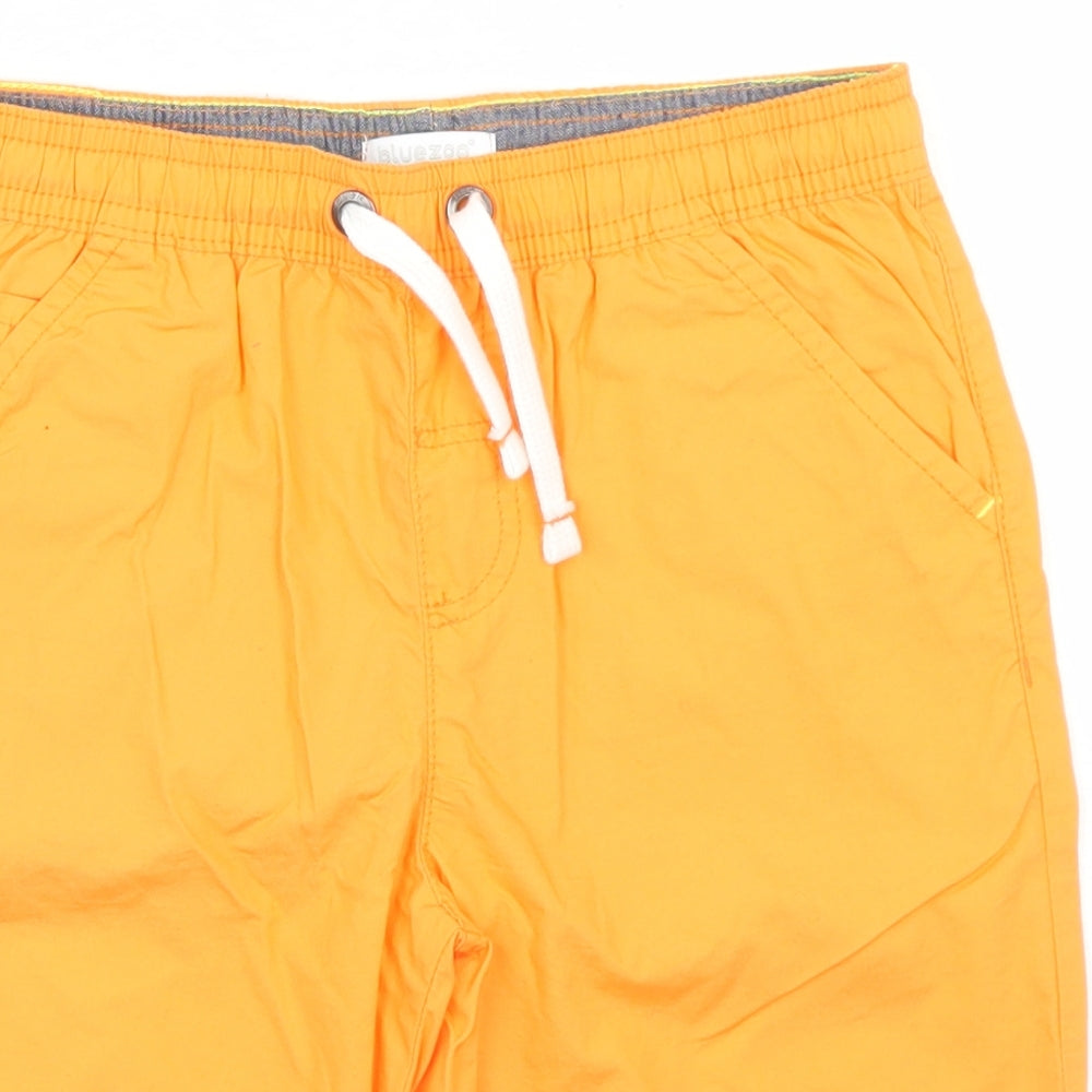 Blue Zoo Boys Orange  Cotton Bermuda Shorts Size 9 Years  Regular Drawstring
