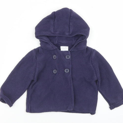 Mini Club Girls Blue  Cotton Cardigan Jumper Size 6-9 Months  Button