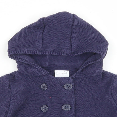Mini Club Girls Blue  Cotton Cardigan Jumper Size 6-9 Months  Button