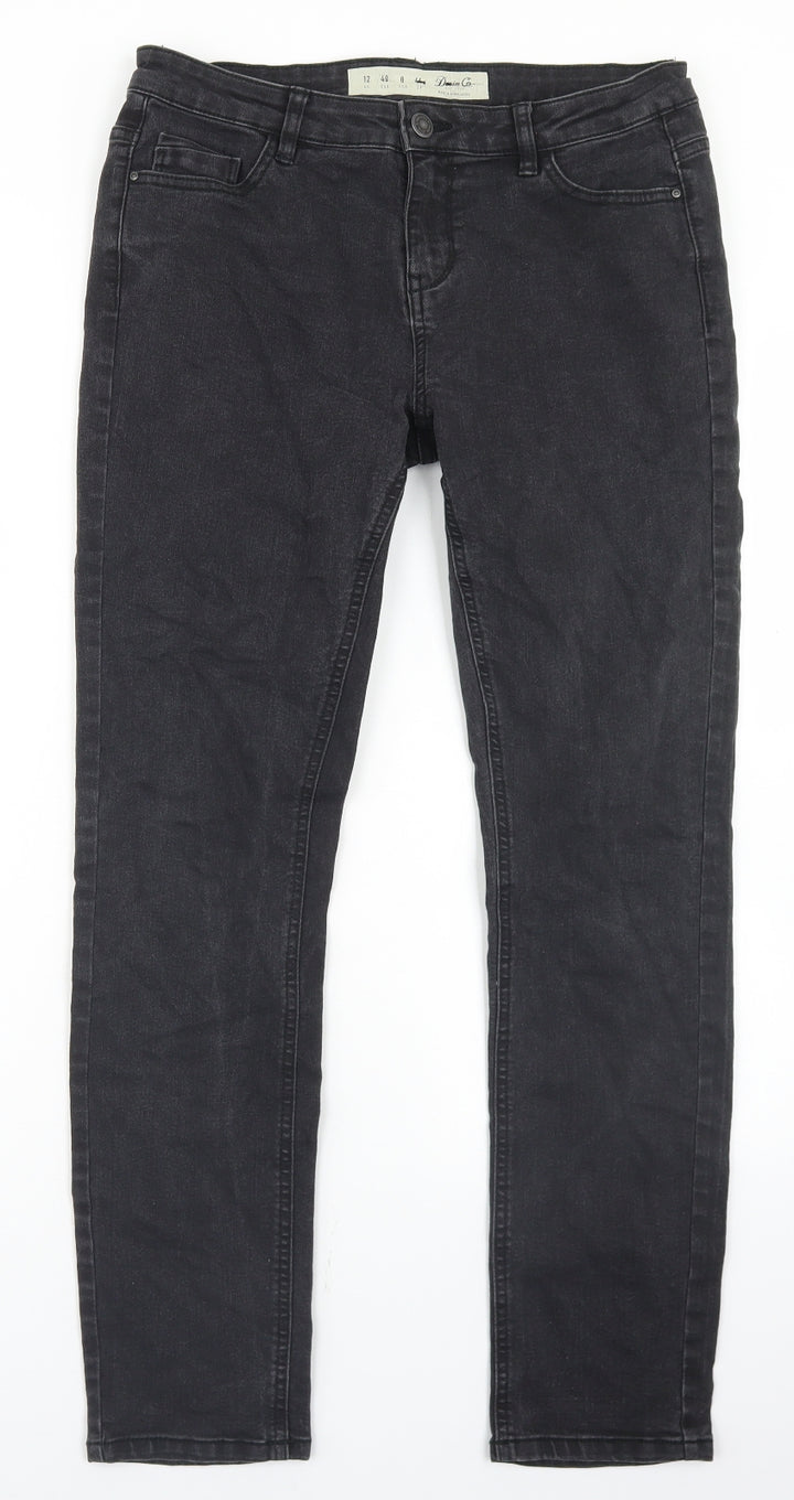 Denim Co Womens Black Cotton Skinny Jeans Size 12 L28 in Regular Button