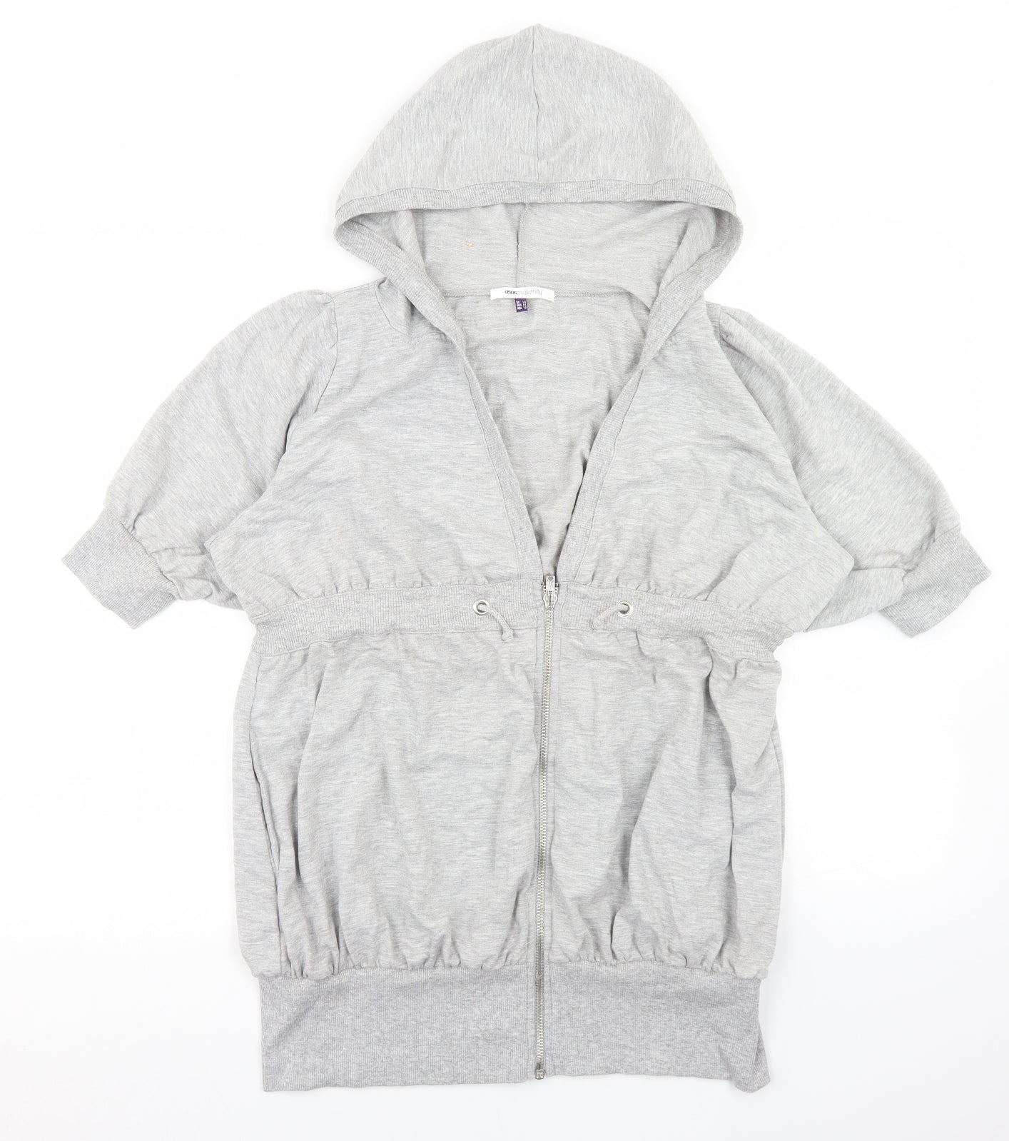 ASOS Womens Grey  Cotton Full Zip Hoodie Size 16  Zip