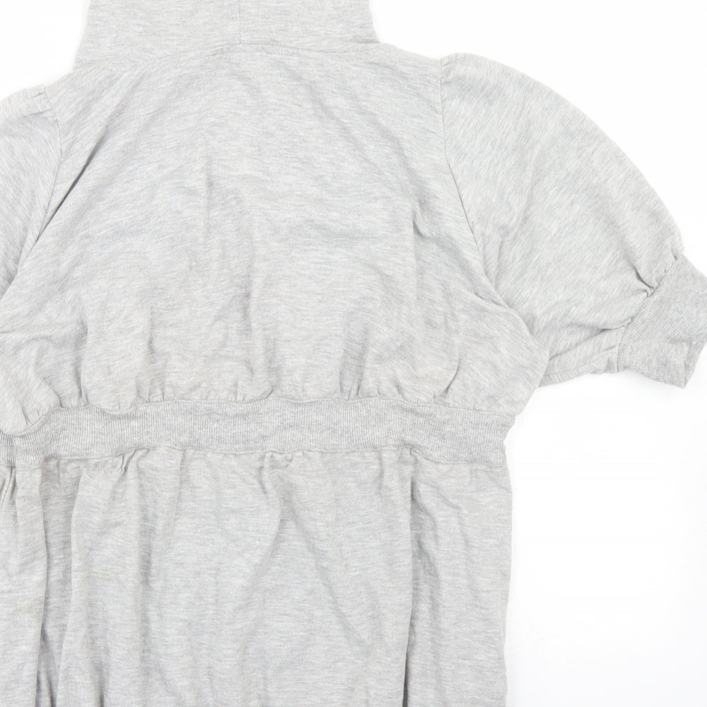 ASOS Womens Grey  Cotton Full Zip Hoodie Size 16  Zip