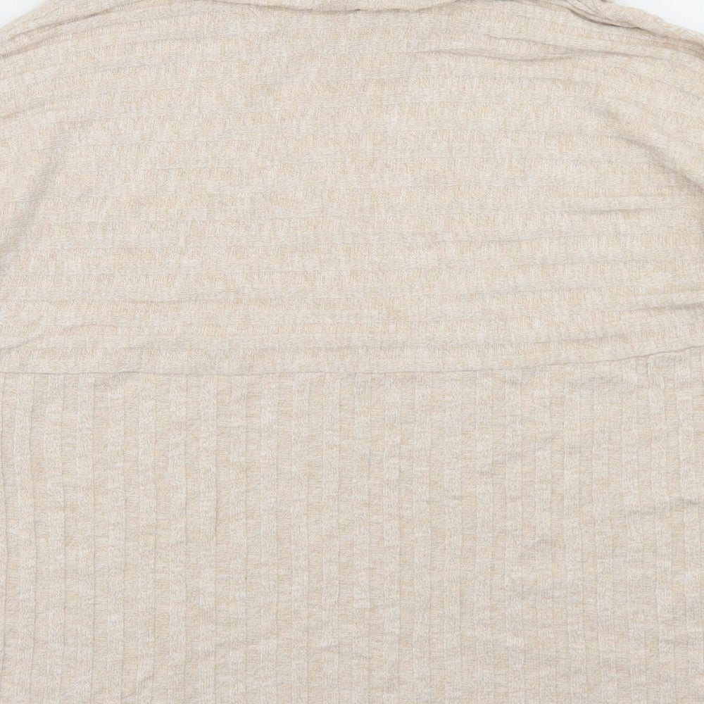 TU Womens Beige  Viscose Basic T-Shirt Size 10 Roll Neck