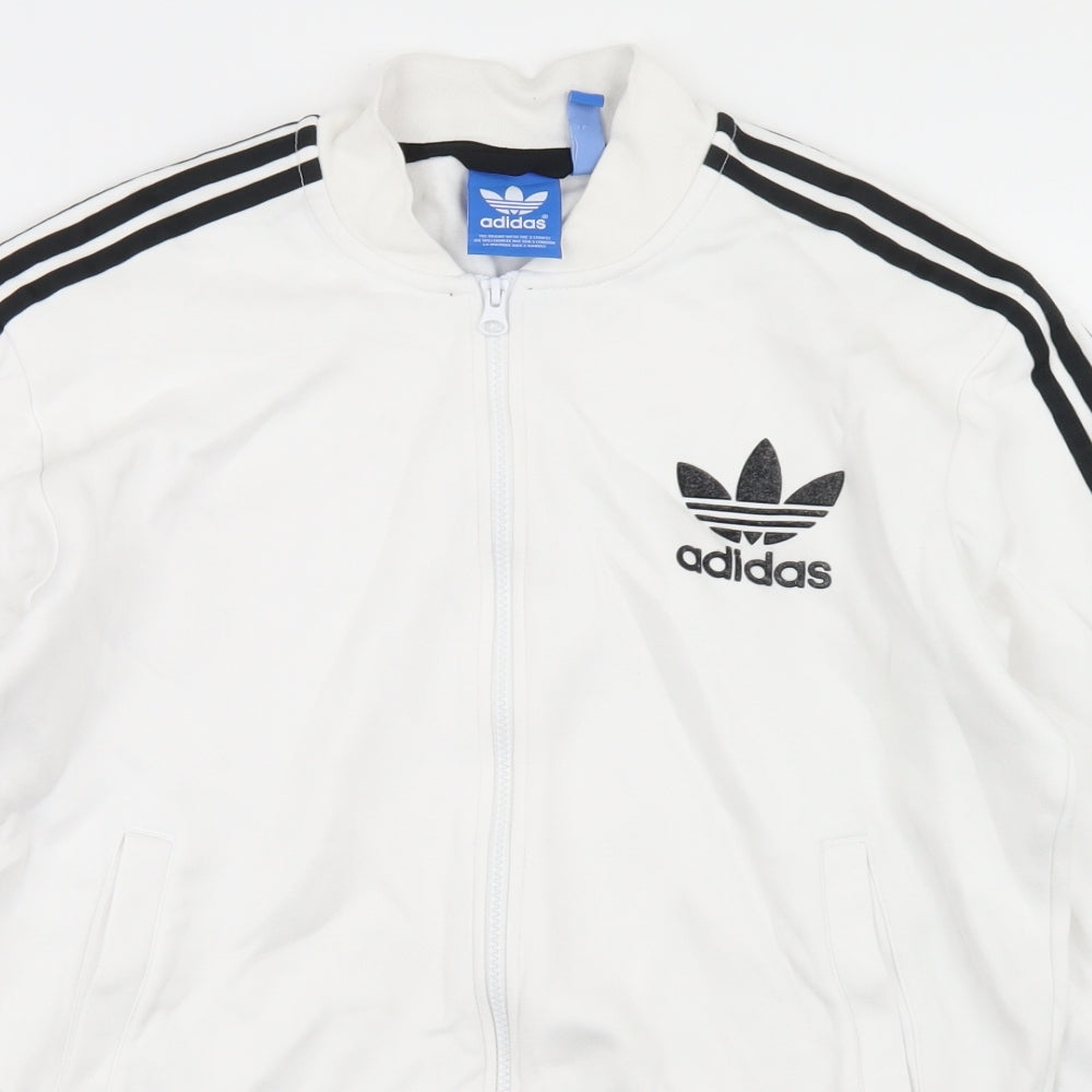 adidas Mens White   Jacket  Size M  Zip