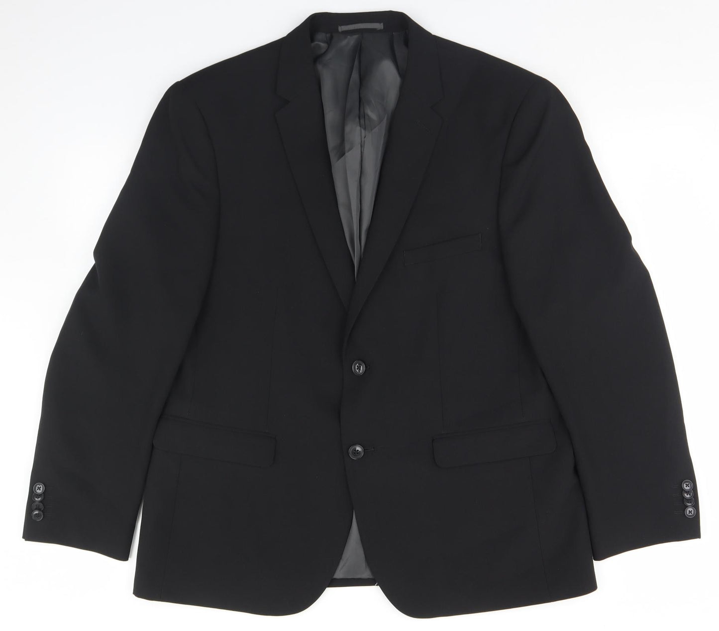 Taylor & Wright Mens Black  Polyester Jacket Suit Size 44   - Tailored Fit