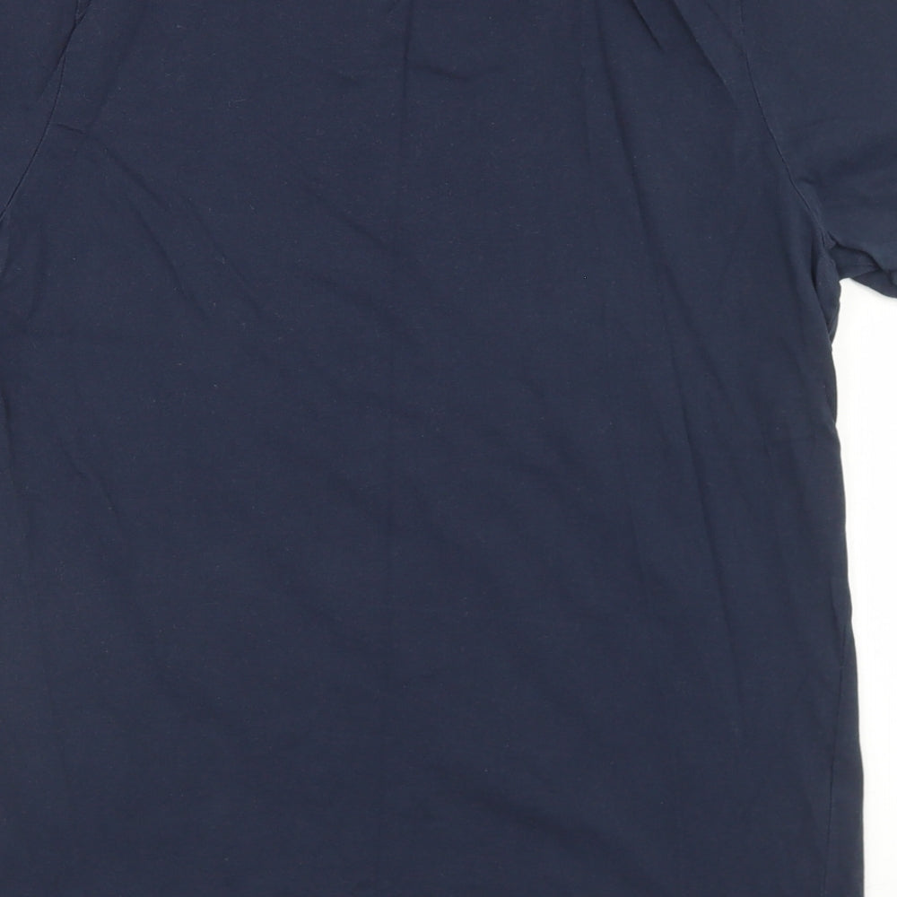 JACK & JONES Mens Blue  Cotton  T-Shirt Size M Crew Neck