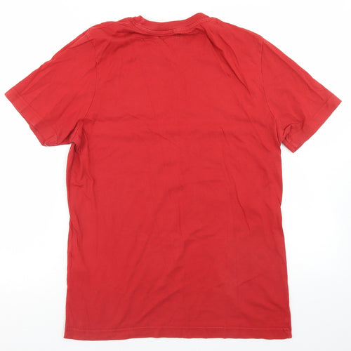 JACK & JONES Mens Red  Cotton  T-Shirt Size M Crew Neck