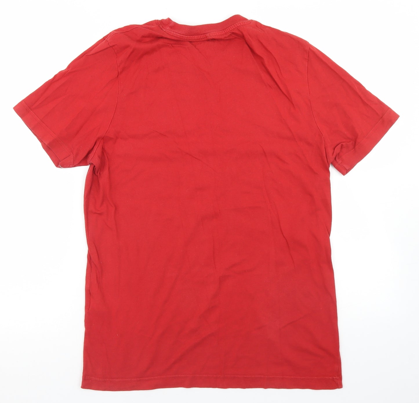 JACK & JONES Mens Red  Cotton  T-Shirt Size M Crew Neck