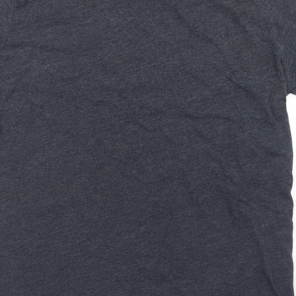JACK & JONES Mens Blue  Cotton  T-Shirt Size M Crew Neck