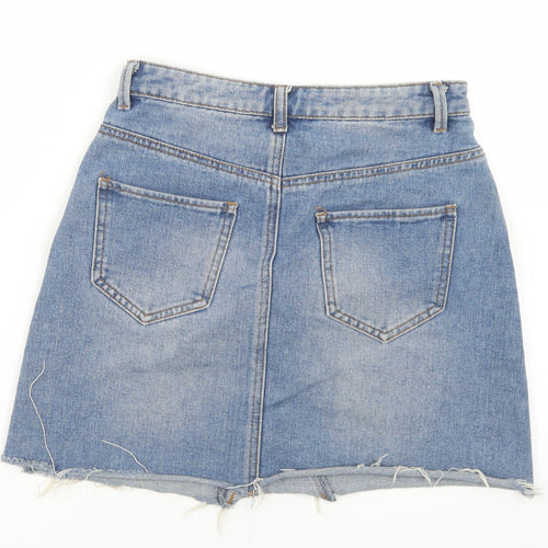 Denim Co Womens Blue  Cotton A-Line Skirt Size 6   Button