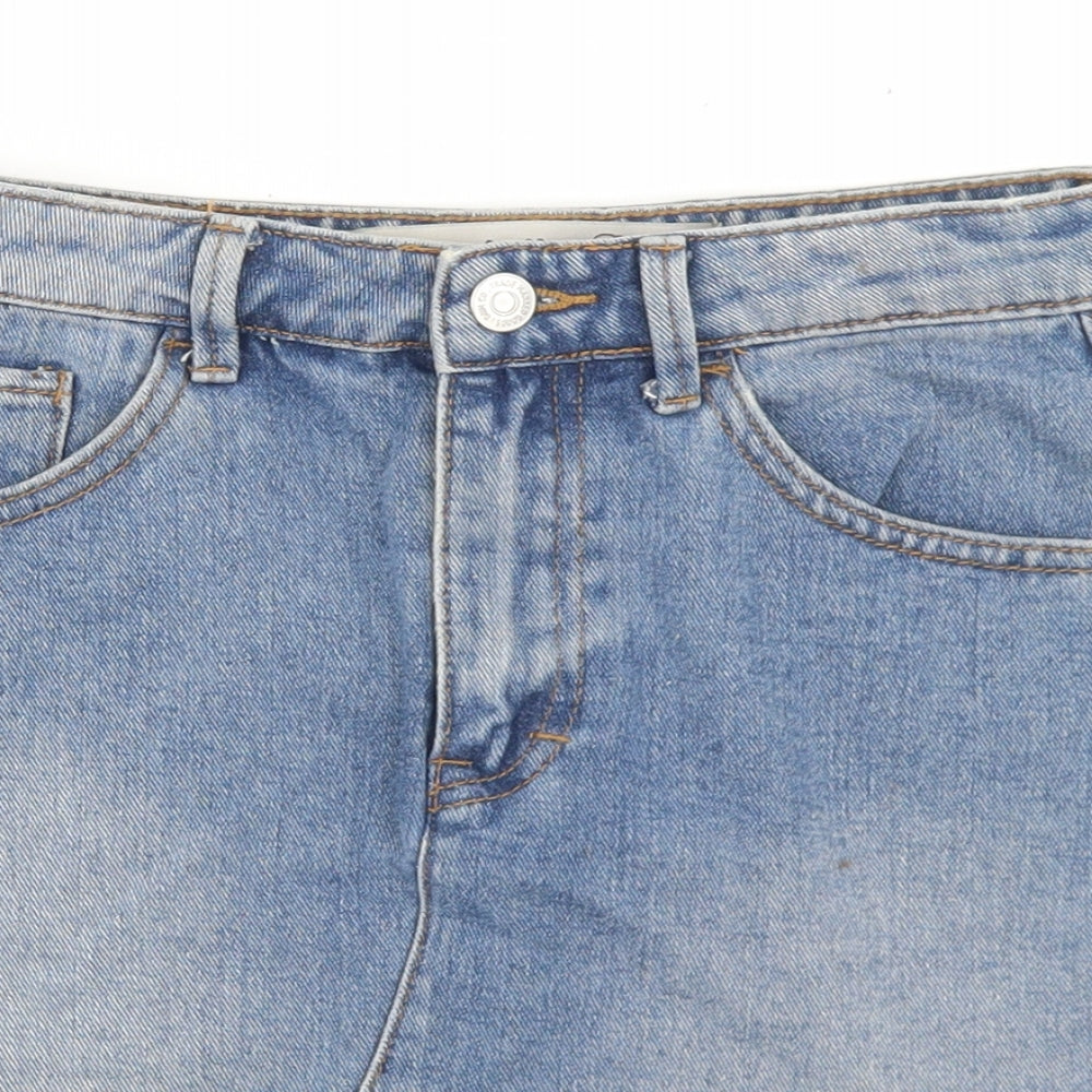 Denim Co Womens Blue  Cotton A-Line Skirt Size 6   Button