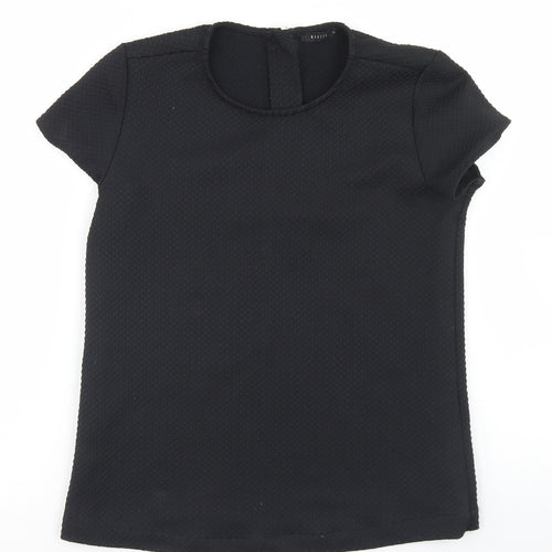 Mohito Womens Black  Polyester Basic Blouse Size 6 Round Neck