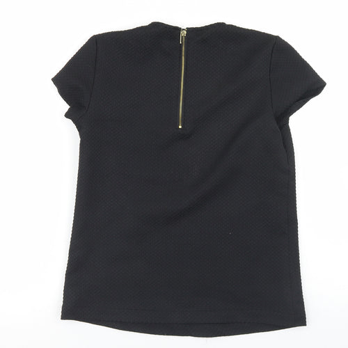 Mohito Womens Black  Polyester Basic Blouse Size 6 Round Neck