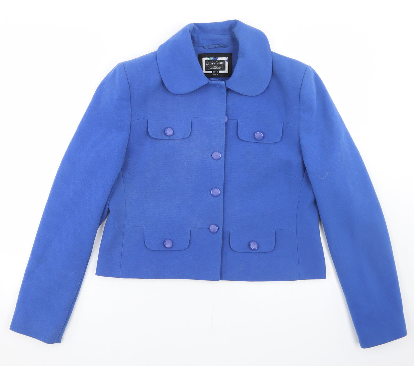 Atmosphere Womens Blue  Polyester Jacket Blazer Size 14