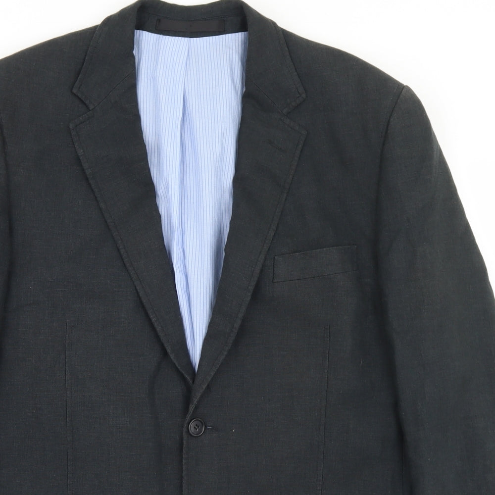 Marks and Spencer Mens Green  Linen Jacket Blazer Size 42