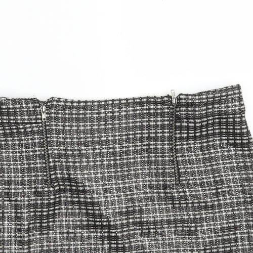 Topshop Womens Black  Acrylic Mini Skirt Size 14   Zip