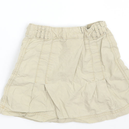 NEXT Girls Beige  100% Cotton Mini Skirt Size 5 Years  Regular Zip
