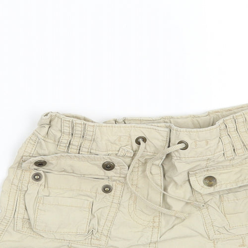 NEXT Girls Beige  100% Cotton Mini Skirt Size 5 Years  Regular Zip