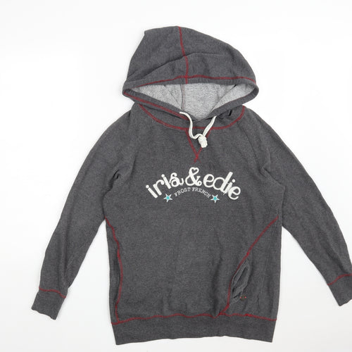 Iris & Edie Womens Grey  Cotton Pullover Hoodie Size 6   - Size 6-8