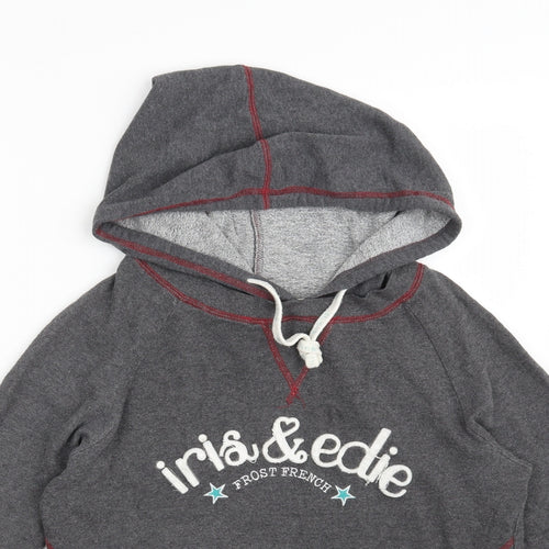 Iris & Edie Womens Grey  Cotton Pullover Hoodie Size 6   - Size 6-8