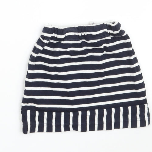Joules Girls Blue Striped 100% Cotton Mini Skirt Size 4 Years  Regular