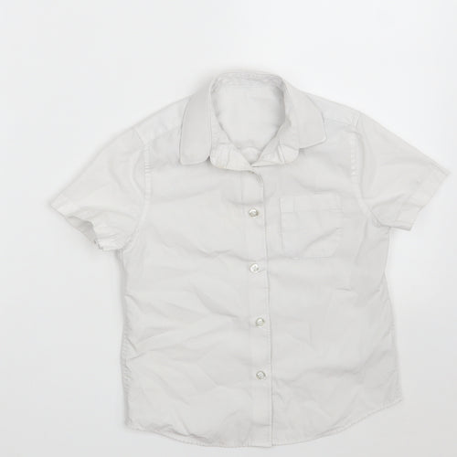 F&F Girls White  Polyester Basic Button-Up Size 5-6 Years Collared Button - School Shirt