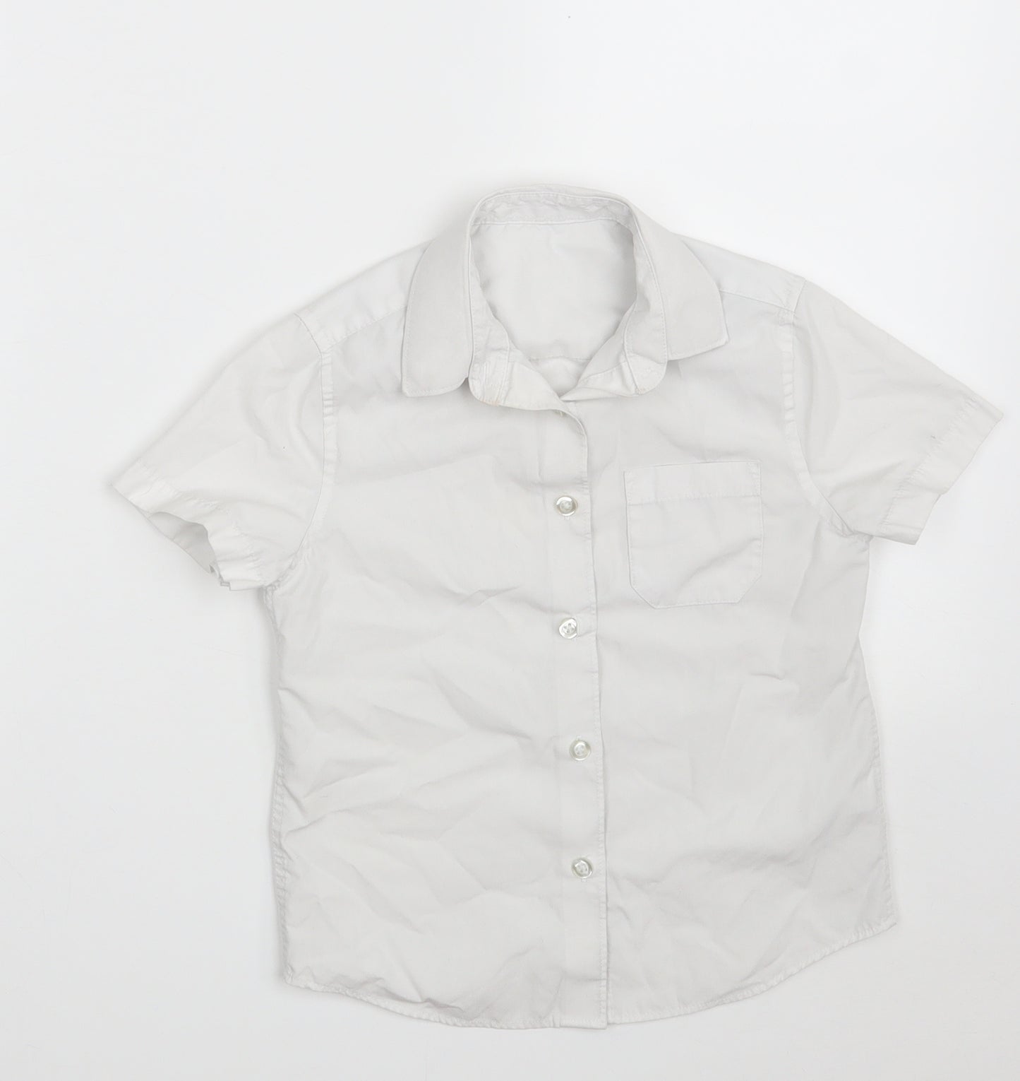 F&F Girls White  Polyester Basic Button-Up Size 5-6 Years Collared Button - School Shirt