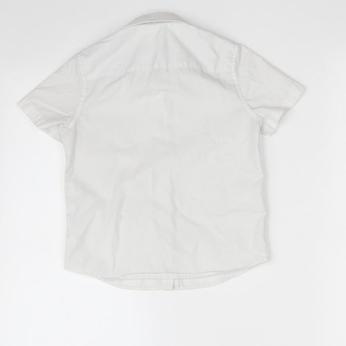 F&F Girls White  Polyester Basic Button-Up Size 5-6 Years Collared Button - School Shirt