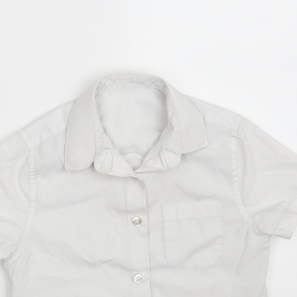 F&F Girls White  Polyester Basic Button-Up Size 5-6 Years Collared Button - School Shirt
