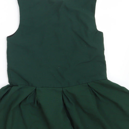 Banner Girls Green  Polyester A-Line  Size 5-6 Years  Scoop Neck Button